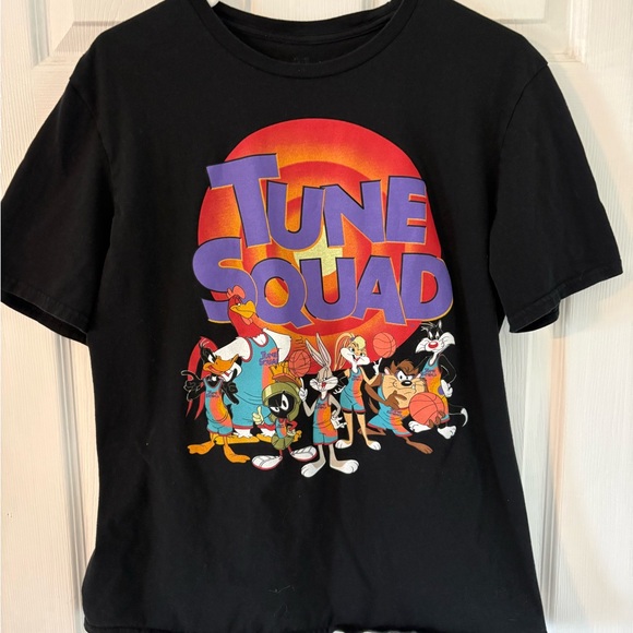 Space Jam Tops - Space Jam Tune Squad Graphic Tee Bugs Bunny Taz Black L